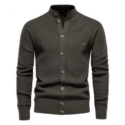 3 Pcs Mens Long Sleeved Single Breasted Buckle Knitted Cardigan