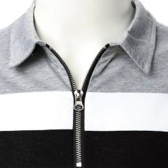 2 Pcs Mens Long Sleeve Zipper Polo Shirt