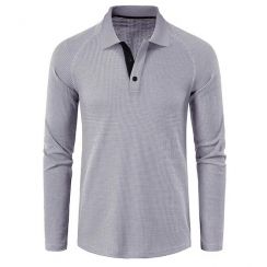 3 Pcs Mens Autumn Retro Fashionable Long Sleeved Polo T Shirts