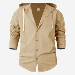 Mens Long Sleeved Autumn Casual Linen Shirt for Men