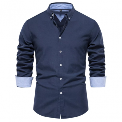 15 Pcs Autumn Mens Casual Slim Fit Long Sleeve Shirt